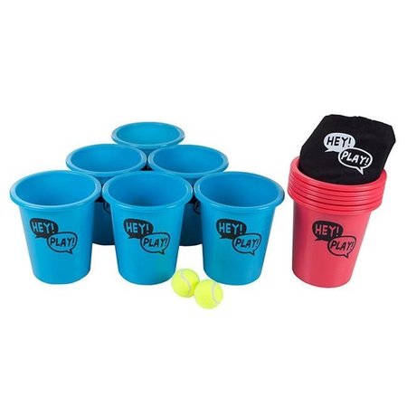 HEY PLAY Hey Play 80-ZS-BP001 Large Beer Pong Outdoor Game Set for Kids & Adults 80-ZS-BP001